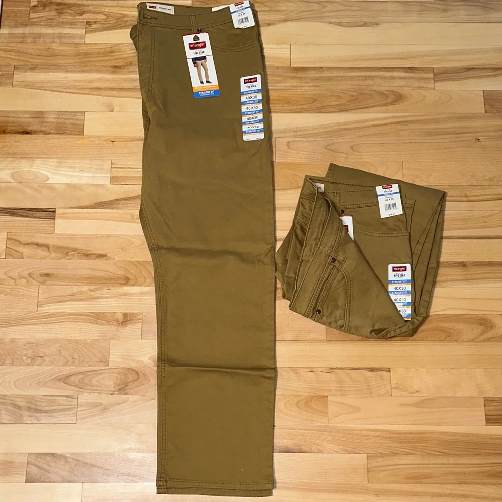 Wrangler Men's Straight Fit Khaki Pants 40x30 Set of 2 NWT